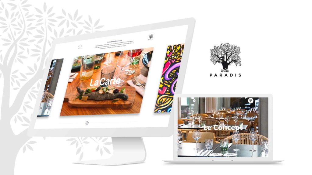 Visuel pour la création du site du restaurent lyonnais Miss Paradis par l'agence Digital Cover